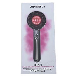 Luminesce 3-in-1 Scalp & Hair Red Light Brush Gray New
